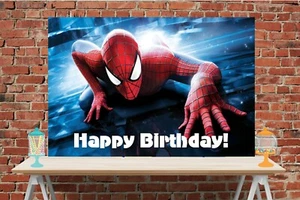 3x6 Spiderman vinyl Birthday Banner - Picture 1 of 2