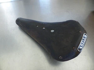 Vintage BELL Leather Racing Bike Seat Saddle -Bicycle leather seat - Picture 1 of 9