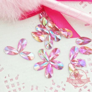 Großhandelspackung 2000 Stck. 8x13 mm Träne hellrosa AB-Effekt flache Rückseite Strasssteine - Bild 1 von 4