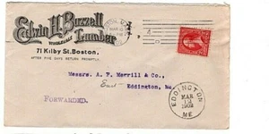 1902 Illustrated Ad Cover - Edwin H. Buzzell, Wholesale Lumber,  Bangor, Maine - Picture 1 of 1