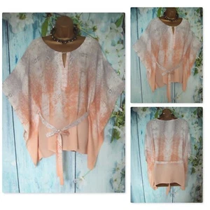 LADIES WALLIS TOP SIZE L 16/18, Stunning Pearl Peach Snake Print Occasion kimono - Picture 1 of 9