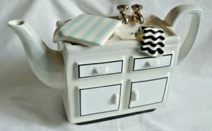 Teapot South West Ceramics Farm Sink Turquoise Mat Grannycore Vtg Tea Council - Picture 1 of 12