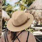 Unisex Wide Brim Sun Hat Panama Sunhats UV Protective Fashionable Sun Visor