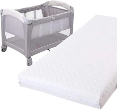 New Quilted Travel Cot Mattress for Baby - Compatible with Graco, Redkite, Mamas - Image 1 of 4
