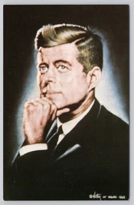 Retrato conmemorativo de John F Kennedy, postal vintage - Imagen 1 de 2