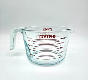 Pyrex Glass Measuring Cup, Red Lettering 4 cup/32oz/1000 ml - Picture 1 of 8