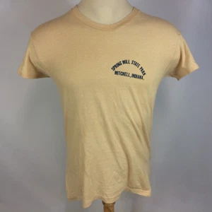 Vintage 70s Spring Mill State Park Mitchell Indiana Hanes Orange Tag T Shirt - Picture 1 of 6