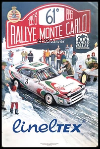 1993 * Poster Originale "61e Rallye Monte Carlo - Pierre Bereguier" (B) - Foto 1 di 6