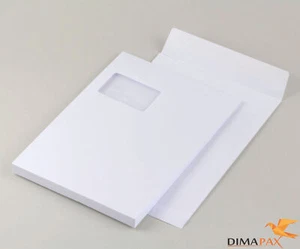 300 Faltentaschen mit Fenster Versandtaschen DIN C4 229 x 324 x 20 mm weiß - Bild 1 von 1