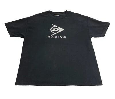 Camisa de Carreras Dunlop Años 90 De Colección Para Hombres XL Negra Puff Elevada Gráfico Algodón EE. UU. Foto 1 de 4
