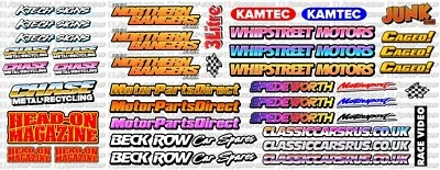 V4 FILLER SHEET Banger stock car Mardave Kamtec RC stickers decals vinyls