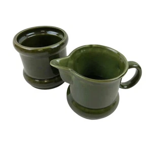 Vintage Waechtersbach Cream Sugar Dishes Set Green Glazer Ceramic Tea Coffee Set - Picture 1 of 8