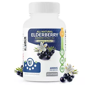 Integratore Naturale di Sambuco - Supporta il Sistema Immunitario, Forte Antiossidante, 60ct - Foto 1 di 8