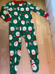 New Boy’s Carter’s Holiday Footed PJ Sleeper Sz 4 with Santa & Reindeer—Cute!!* - Picture 1 of 2