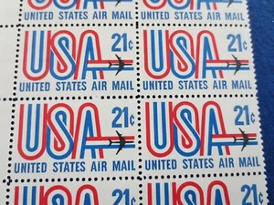 DOC Scott # C81a AirMail 21¢ 1971 Block of 20 MNH XF - Picture 1 of 3