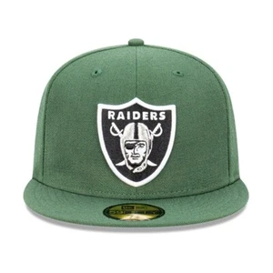 Las Vegas (LA) Raiders NFL New Era 5950 Rifle Green Fitted Hat Cap Size 7 - Picture 1 of 2