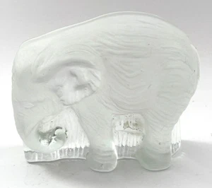 "Estatuilla de escultura de elefante de vidrio esmerilado vikingo pisapapeles hecha a mano 4,5x5,5" - Imagen 1 de 5