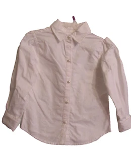 Talbots Kids girls 3/3Twhite pearl button dress shirt - Picture 1 of 5