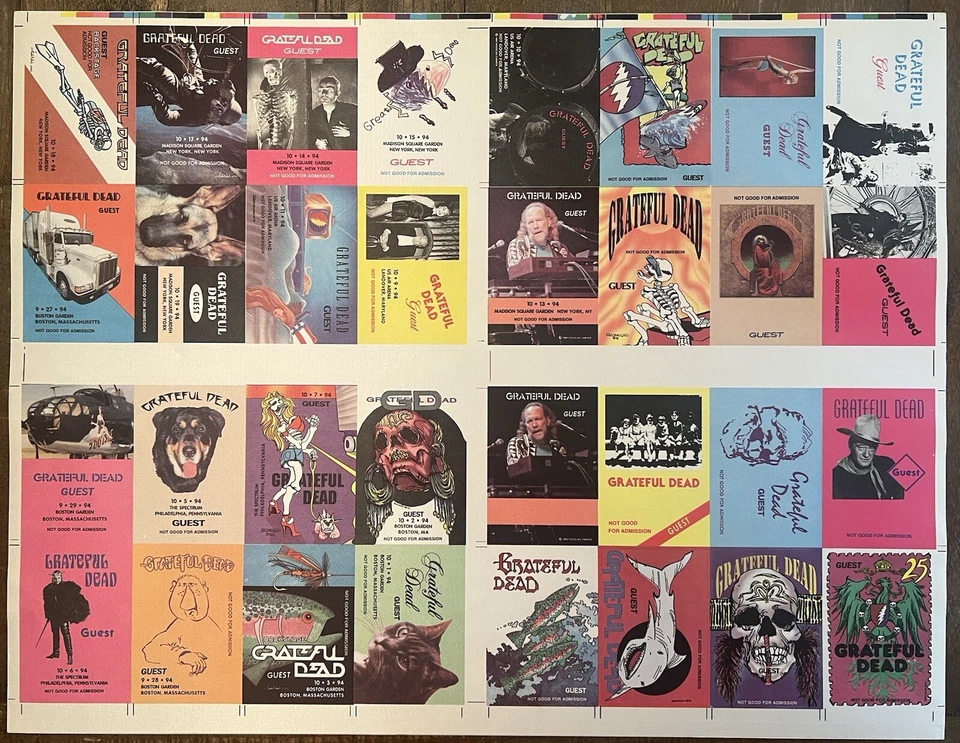 Grateful Dead Backstage Pass Uncut 1994 RARE - Image 1 of 1