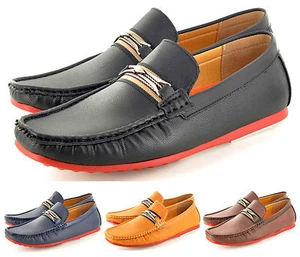Mens Leather look Casual Loafers Slip on Driving Shoes Available UK Sizes 6-11 - Picture 1 of 40
