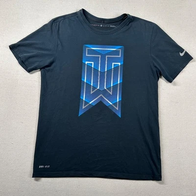 Nike Tiger Woods Shirt Mens M Basic Tee Dri Fit Polyester Blend TW Golf Black - Image 1 of 4