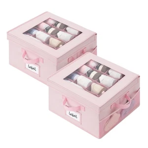 Shoe Organizer for Closet-8-Pair Capacity Cubby Storage Containers with Flip-Top - Picture 1 of 24