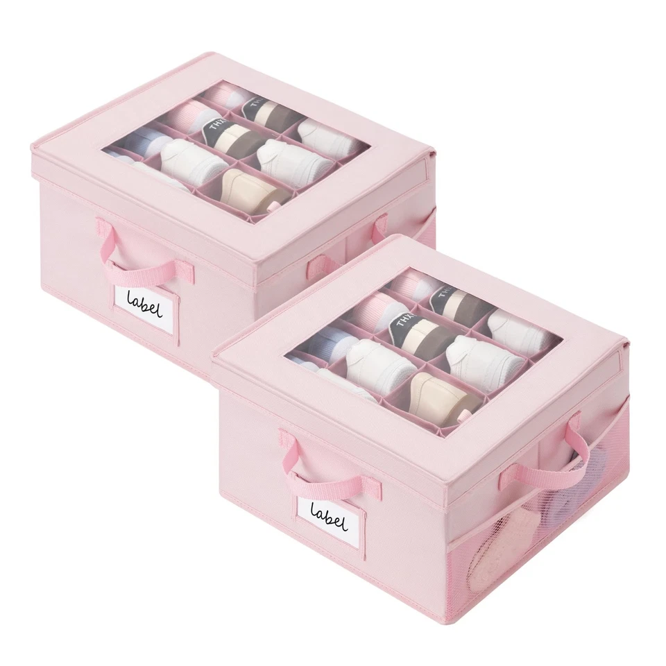 Shoe Organizer for Closet-8-Pair Capacity Cubby Storage Containers with Flip-Top - Image 1 of 3