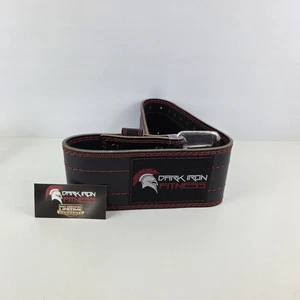 BNWT Dark Iron Fitness Weight Lifting Belt 5mm Leather 100cm Fitness Heavy Duty  - Picture 1 of 8