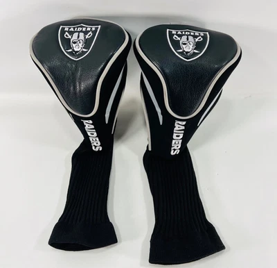 Raiders Las Vegas Oakland NFL Contour Golf HeadCover Set of 2 Embroidered X & 3 - Image 1 of 4