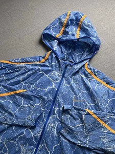 Nike Jacket Mens XL Blue Geometric Lightweight Hooded Nylon Running 717766 - Picture 1 of 18
