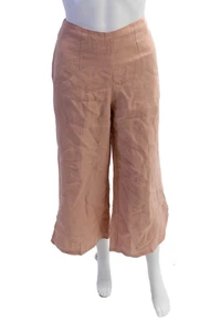 Faithfull The Brand Womens Linen Pocketed Wide Legged Pants Pink Size 4 - Picture 1 of 7
