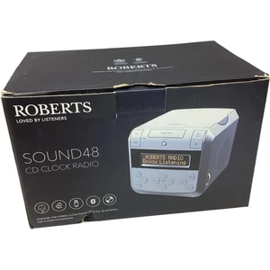 ROBERTS SOUND48 DAB/DAB+ CD Clock Radio with Bluetooth White - Picture 1 of 5