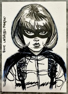 Hit Girl (of Kick Ass) Original Comic Art sketch card, Signed Andrew Robinson - Picture 1 of 2