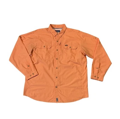 Patagonia mens XL orange solid performance fishing button up casual shirt EUC - Image 1 of 4