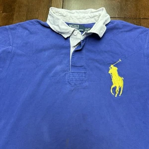 VTG Polo Ralph Lauren Polo Shirt Mens XXL Blue Custom Fit Big Pony *Read - Picture 1 of 6