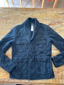 POLO RALPH LAUREN Stepp Frottee Schal Cardigan Jacke Mantel Cruise Navy SMALL - Bild 1 von 8