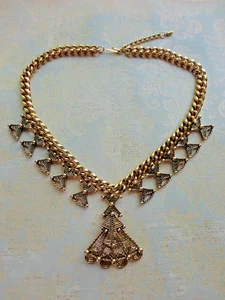 VTG '90S JOSE MARIA BARRERA FOR AVON TEMPLE TO THE SUN MAYAN PENDANT NECKLACE - Picture 1 of 21
