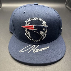 SIGNED DAMIEN HARRIS NEW Era 59Fifty New England Patriots Draft Fitted Hat 7 3/8 - Picture 1 of 6