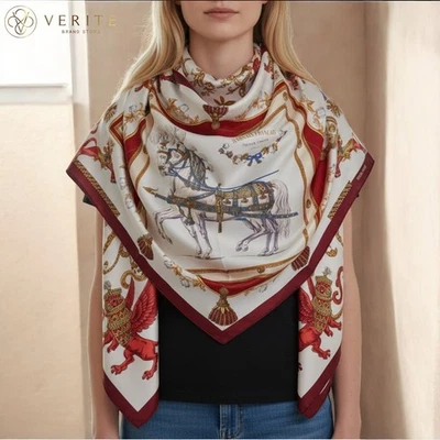 RARO VINTAGE HERMES bufanda de seda "Harnais Francais Premier Empire" Carre 90 - Imagen 1 de 4