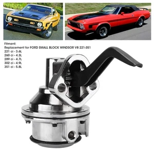 ˘Mechanical Fuel Pump Double Valve Chrome Plated For SMALL BLOCK WINDSOR V8 - Picture 1 of 12