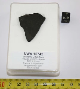 Tranche Meteorit Nwa 15742 - L-MELT-ROCK (Algerien - 6.55 Gramm - 001) - Picture 1 of 12