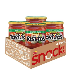 Tostitos Medium Chunky Salsa Dipping Sauce 4 Count 15.5 oz (Pack of 4) - Picture 1 of 11