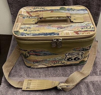 De colección Pioneer Express Route 66 Tapiz Viaje Maquillaje Estuche Rígido con Correa En muy buena condición Foto 1 de 4