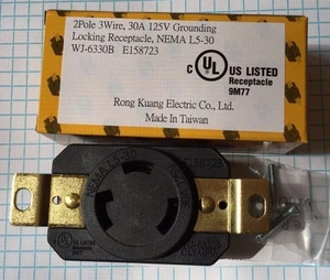 NEMA L5-30 Erdungsverriegelungsbuchse, 2-polig, 3 Draht, 30A, 125VAC, UL aufgeführt - Bild 1 von 7
