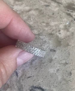 Affinity Diamant Ring Sterlingsilber fünfreihig pave weißer Diamant - Bild 1 von 12