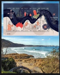 Australia Stamps 2020 Navigating History Full Size Se-Tenant Sheetlet M/S Cook - Bild 1 von 1