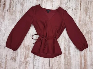 J Crew Bluse Business Shirt Top Petite burgundrot Damen Größe 4P - Bild 1 von 3