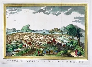 1780 J.V. Schley, Mexico City, cityscape, hand coloured copper engraving - Picture 1 of 4