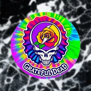 Grateful Dead Skull & Rose Sticker Decal Tye-Dye Laptop Skateboard Xbox PS 3in - Picture 1 of 1