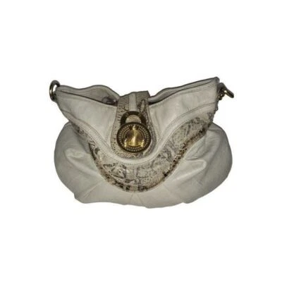 Bolso Hobo Steven by Steve Madden Cuero Crema Bolso de Hombro Turnlock Cadena Mango Foto 1 de 4